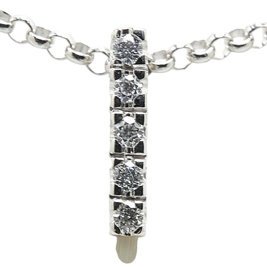 K18WG White Gold Diamond Pendant Necklace