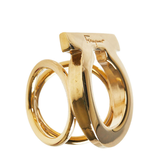 Salvatore Ferragamo Gancini Scarf Ring Gold