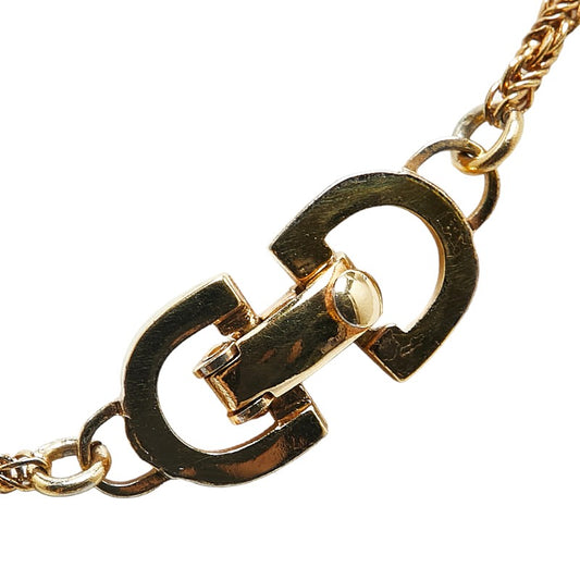 Dior CD Logo Motif Gold Necklace