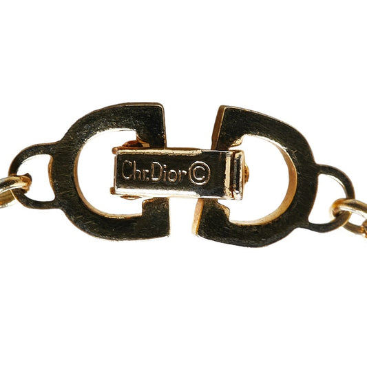 Dior CD Logo Motif Gold Necklace