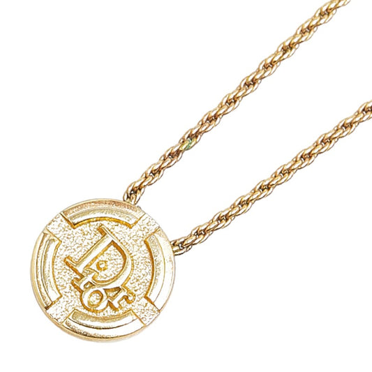 Dior Logo Medal Gold Necklace