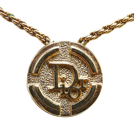 Dior Logo Medal Gold Necklace