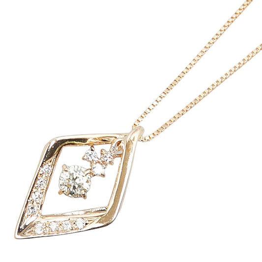 K18PG Pink Gold Diamond Pendant Necklace