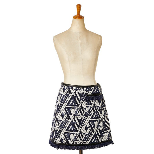 Louis Vuitton Cotton Leather Logo Skirt