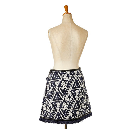 Louis Vuitton Cotton Leather Logo Skirt