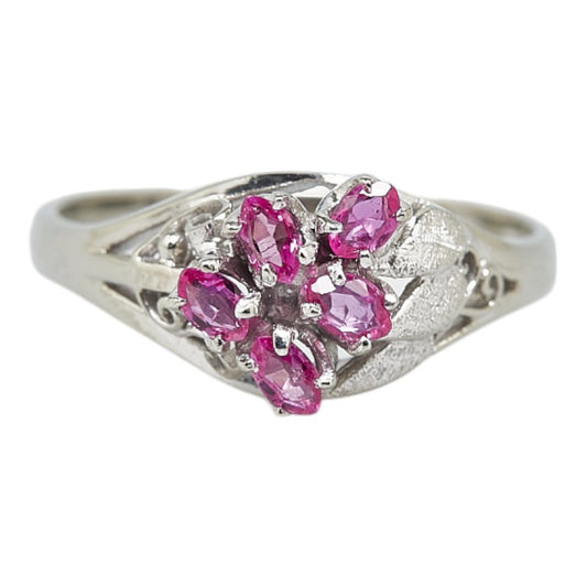 K14WG White Gold Ruby Ring 11