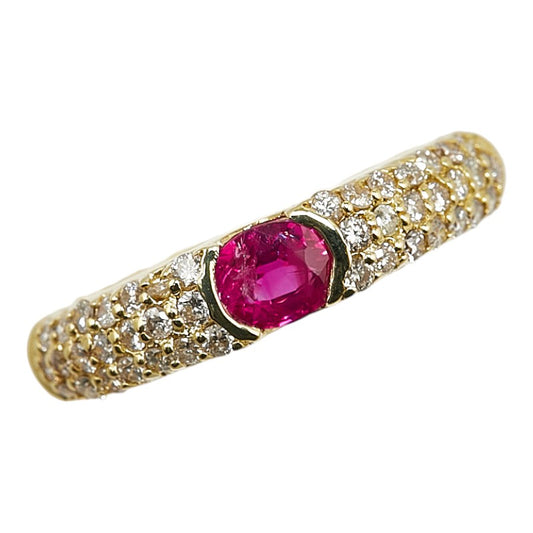 K18YG Yellow Gold Ruby Diamond Ring