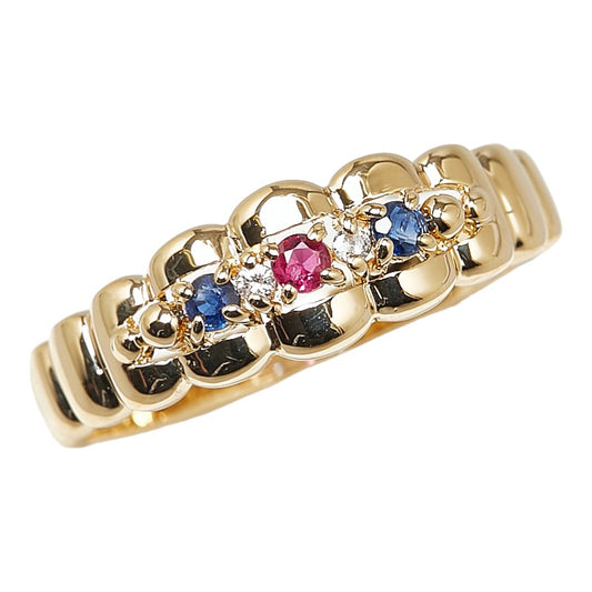 K18YG Yellow Gold Ruby Diamond Ring