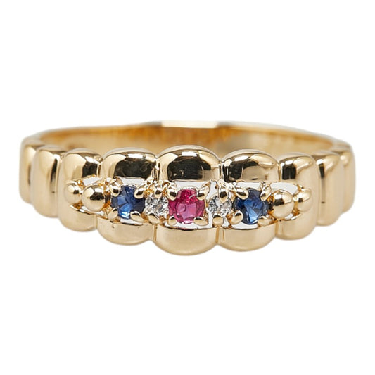 K18YG Yellow Gold Ruby Diamond Ring