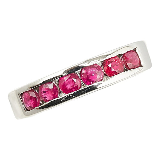 Pt900 Platinum Ruby 0.9ct Ring