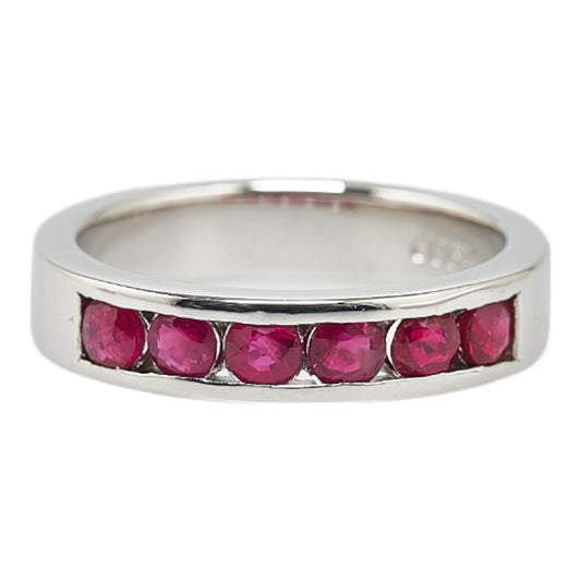 Pt900 Platinum Ruby 0.9ct Ring