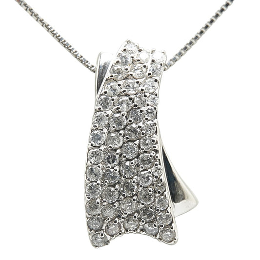 Platinum Pt900 Pt850 Diamond 1.02ct Necklace