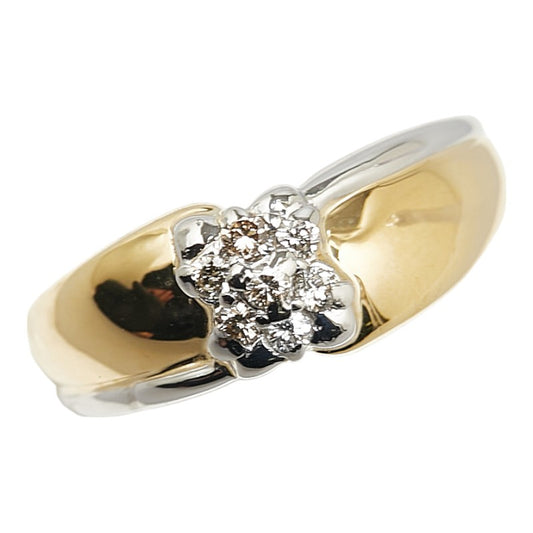 Platinum Yellow Gold Diamond Ring 0.13ct