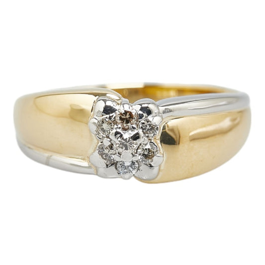 Platinum Yellow Gold Diamond Ring 0.13ct