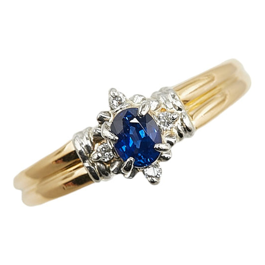 Platinum Yellow Gold Sapphire Diamond Ring