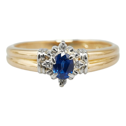 Platinum Yellow Gold Sapphire Diamond Ring