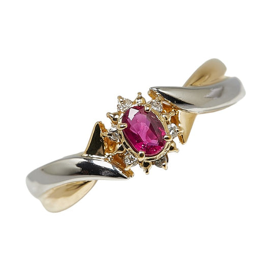 Platinum Yellow Gold Ruby Diamond Ring