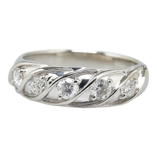 Pt900 Platinum Diamond 0.5ct Ring