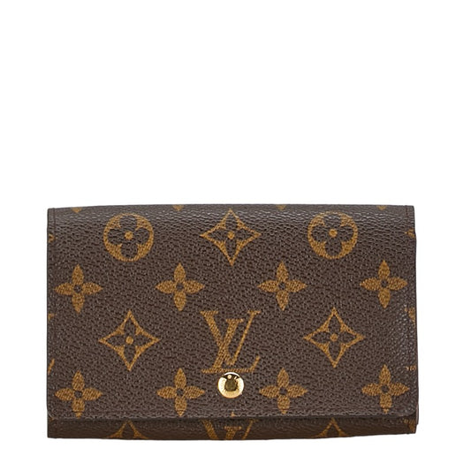 Louis Vuitton Monogram Bifold Wallet Brown PVC Leather