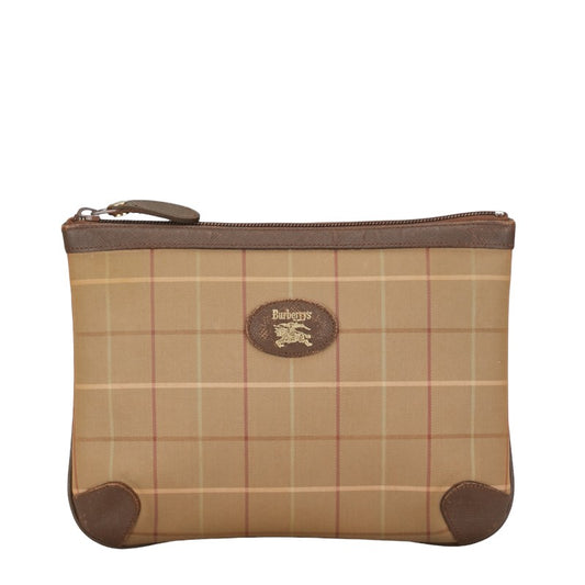 Burberry Canvas Leather Check Shadow Horse Pouch