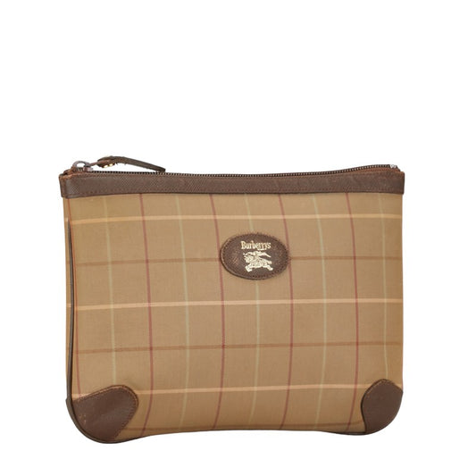 Burberry Canvas Leather Check Shadow Horse Pouch