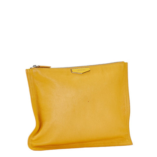 Givenchy Leather Logo Clutch Bag Yellow