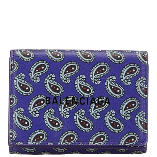 Balenciaga Cash Mini Wallet Leather Purple