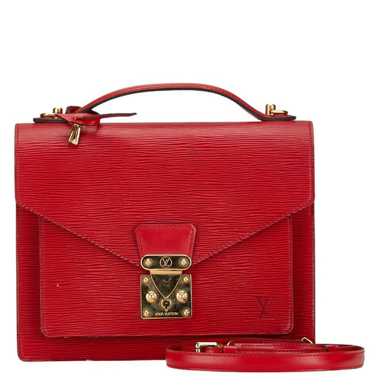 Louis Vuitton Epi Monceau 2WAY Handbag Red