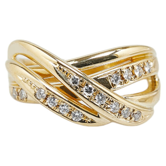 K18YG Yellow Gold Diamond Ring 0.19ct