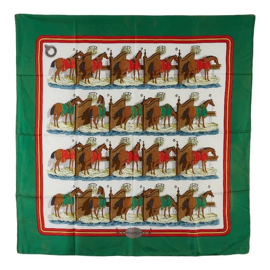 Hermes Silk Scarf Ecuries Horse Pattern