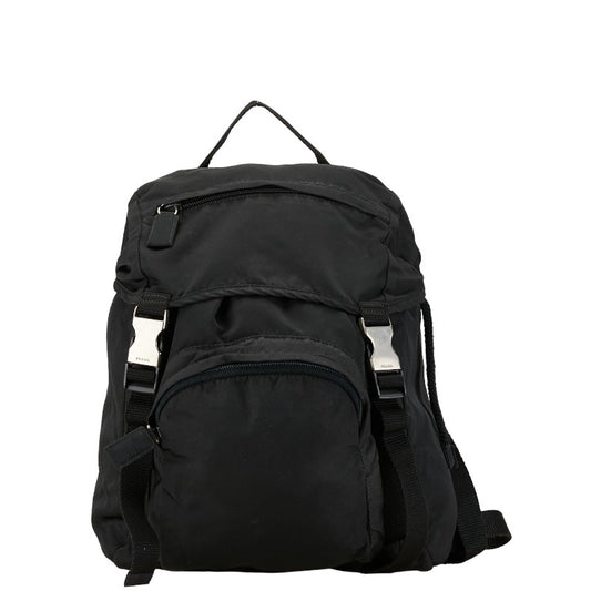 Prada Nylon Triangle Logo Backpack Black