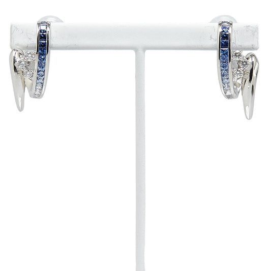 White Gold Sapphire Diamond Earrings