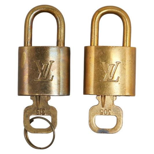 Louis Vuitton Gold Padlock Set Keychain