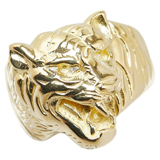 K18YG Yellow Gold Tiger Motif Ring