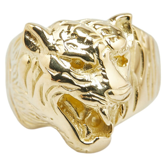 K18YG Yellow Gold Tiger Motif Ring