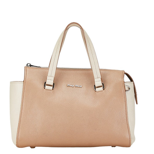 Miu Miu Leather Logo 2WAY Handbag