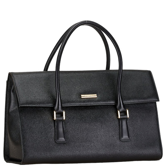 Burberry Nova Check Leather Handbag Black