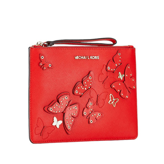 Michael Kors Leather Butterfly Clutch Bag