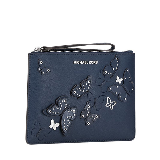 Michael Kors Leather Butterfly Logo Clutch Bag