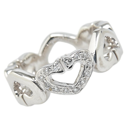 K18WG White Gold Diamond Heart Ring