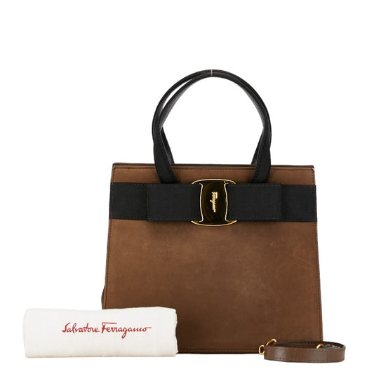 Salvatore Ferragamo Suede Vara Ribbon 2WAY Bag