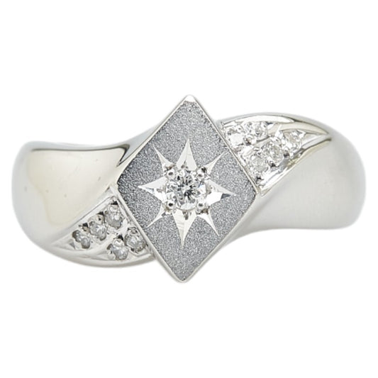 Pt900 Platinum Diamond Ring 0.12ct