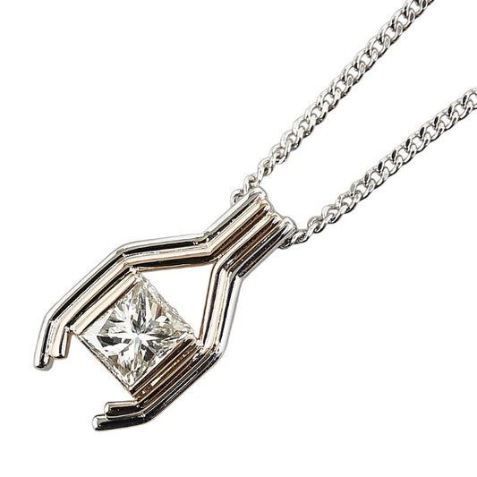 Platinum K18YG Gold Diamond Pendant Necklace