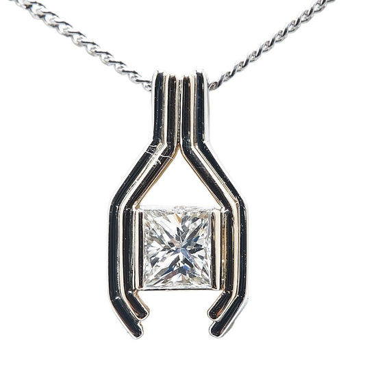 Platinum K18YG Gold Diamond Pendant Necklace