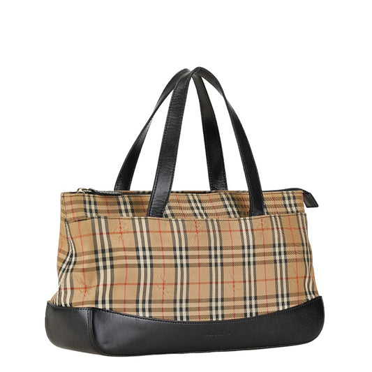 Burberry Nova Check Shadow Horse Nylon Leather Tote