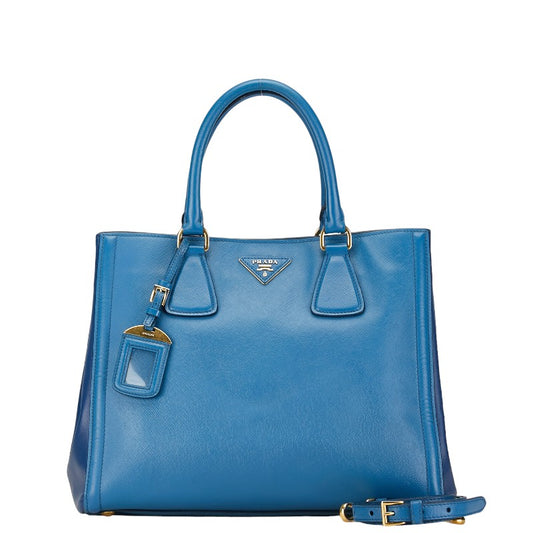 Prada Leather 2WAY Handbag Blue