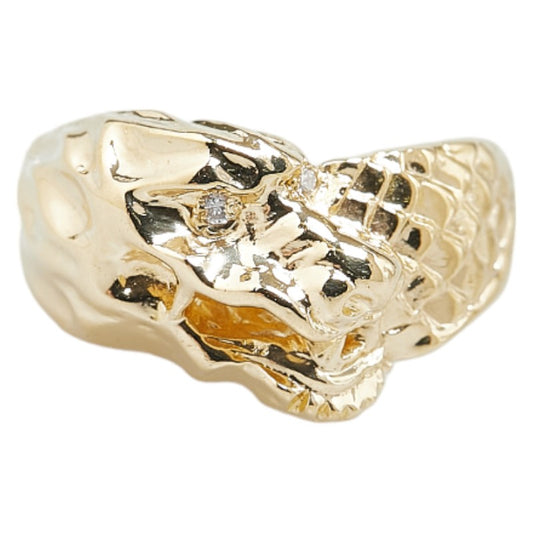 K18YG Yellow Gold Diamond Dragon Ring