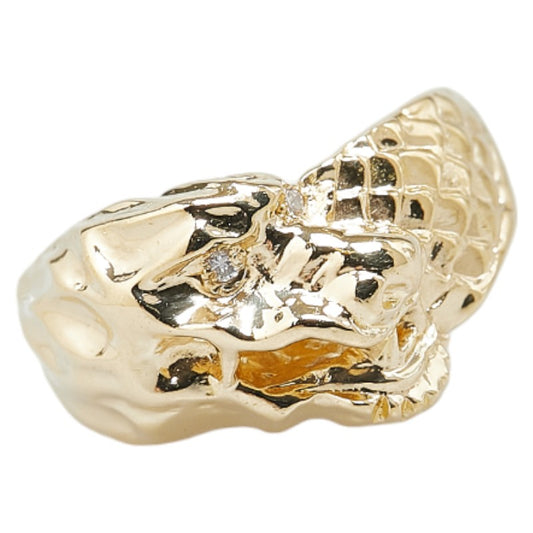 K18YG Yellow Gold Diamond Dragon Ring