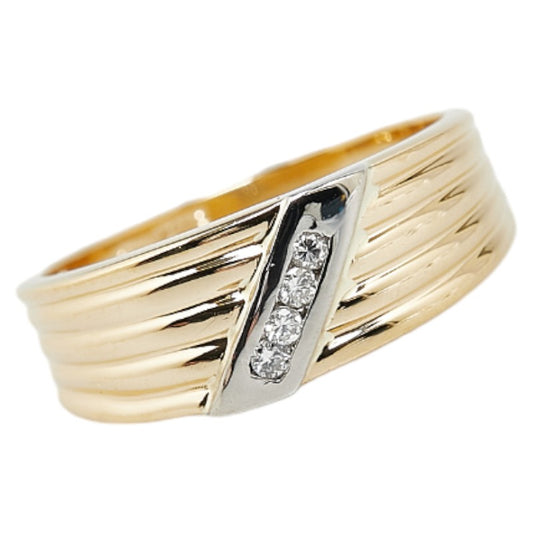 K18YG Yellow Gold Pt900 Platinum Diamond Ring