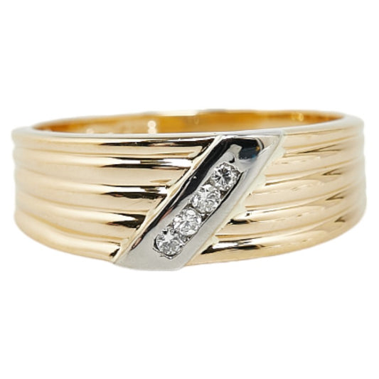 K18YG Yellow Gold Pt900 Platinum Diamond Ring